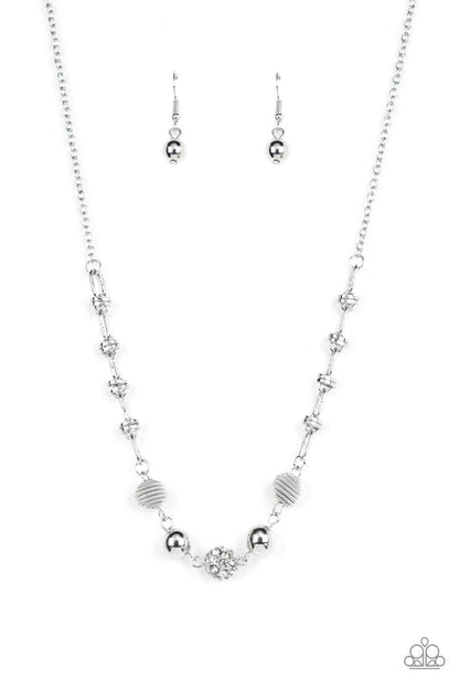 Paparazzi Accessories - Taunting Twinkle - White Dainty Necklace - Bling by JessieK