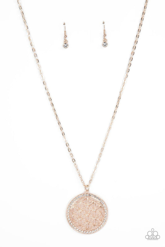Paparazzi Accessories - Tearoom Twinkle - Rose Gold Necklace - Bling by JessieK