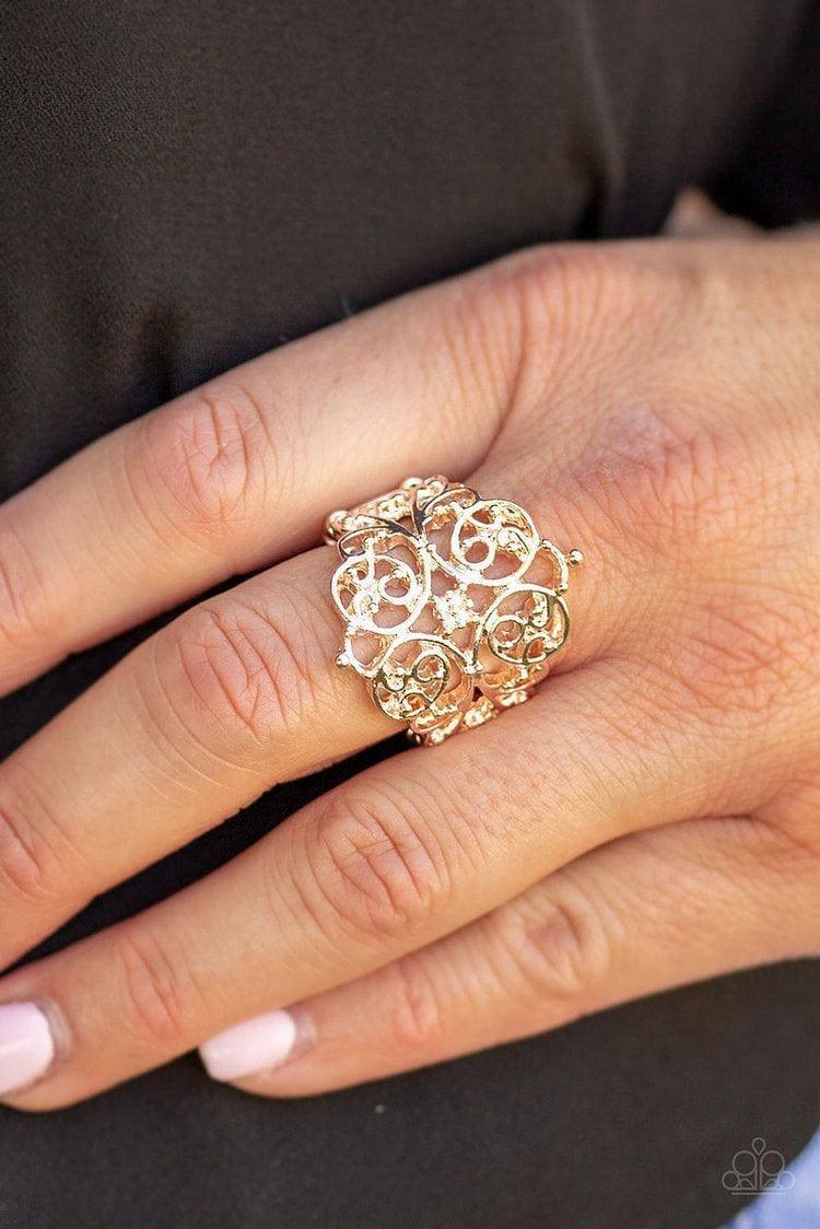 Paparazzi Accessories - Tell Me How You Really Frill - Rose Gold Ring - Bling by JessieK