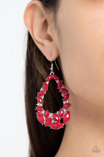 Paparazzi Accessories - Tenacious Treasure - Red Earrings - Bling by JessieK