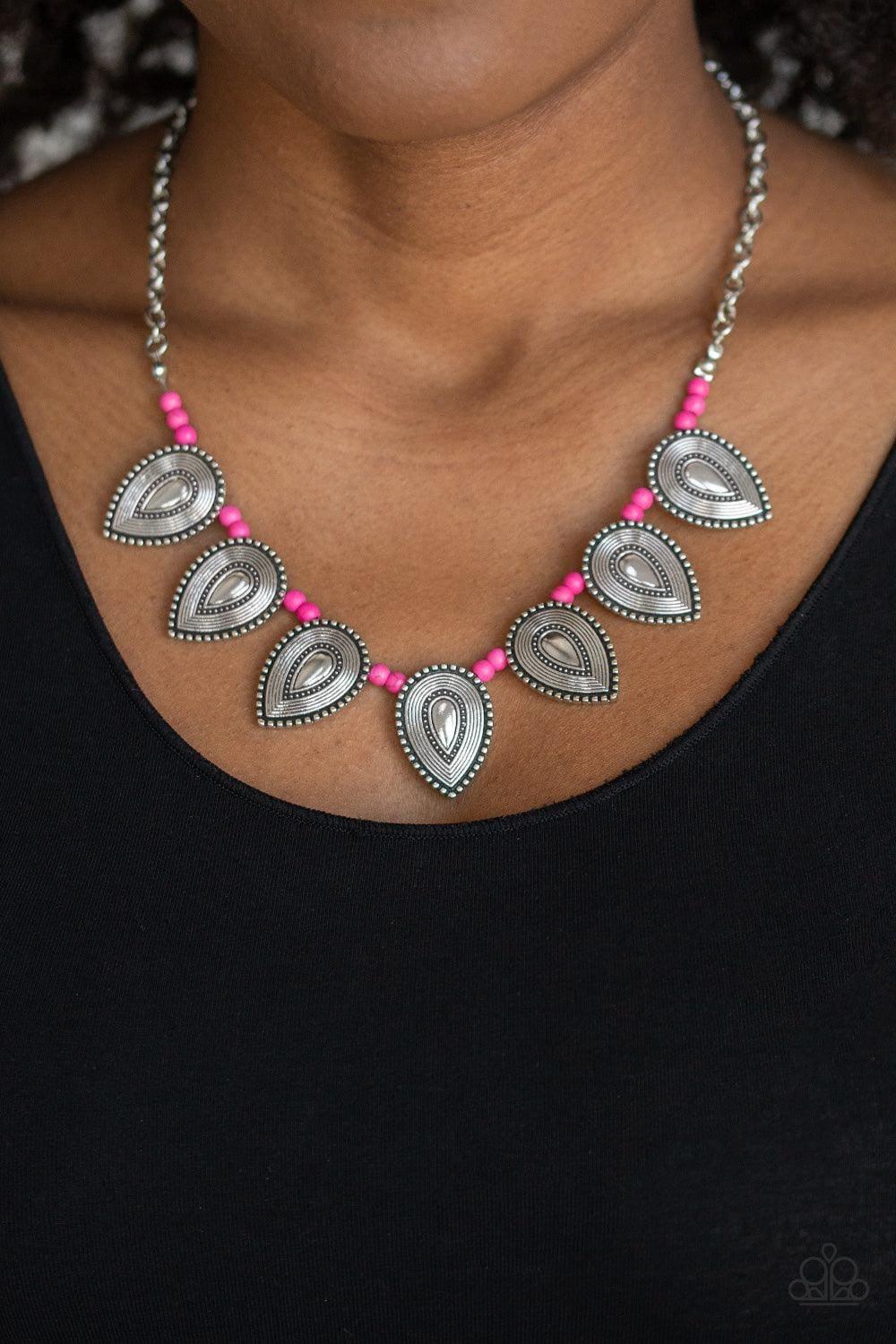 Paparazzi Accessories - Terra Trailblazer - Pink Necklace - Bling by JessieK