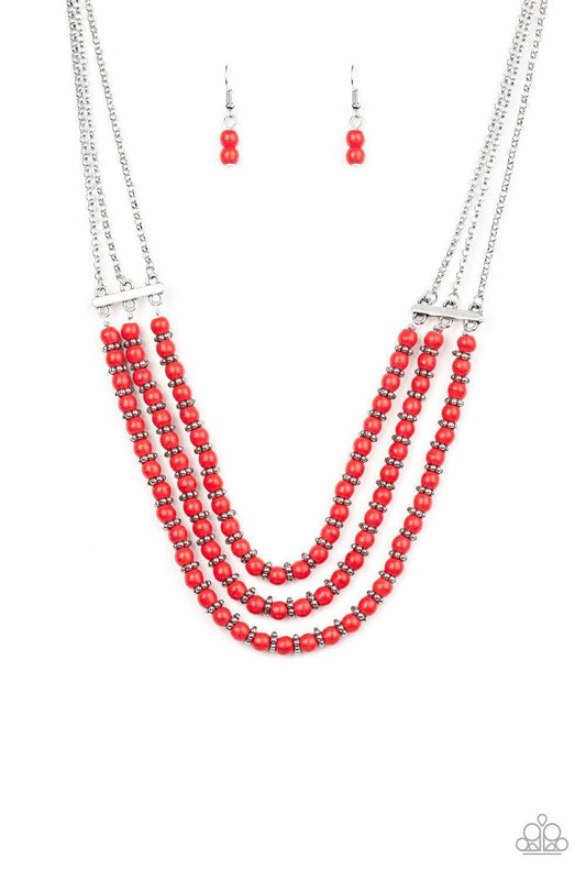 Paparazzi Accessories - Terra Trails - Red Necklace - Bling by JessieK