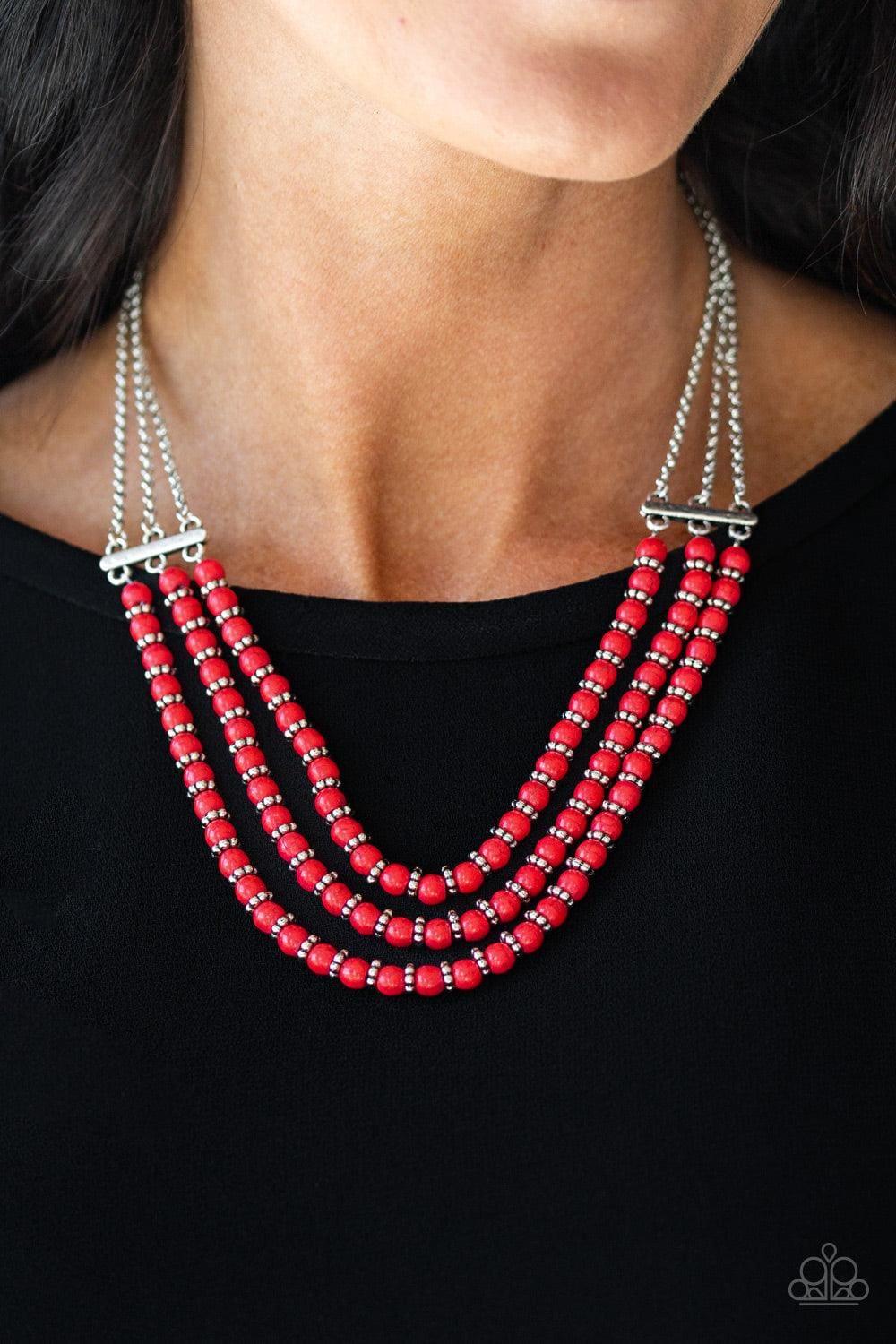 Paparazzi Accessories - Terra Trails - Red Necklace - Bling by JessieK