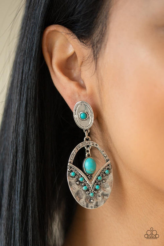 Paparazzi Accessories - Terra Tribute - Blue Turquoise Earrings - Bling by JessieK