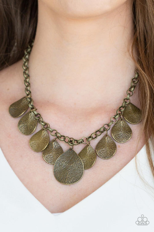 Paparazzi Accessories - Texture Storm - Brass Necklace - Bling by JessieK