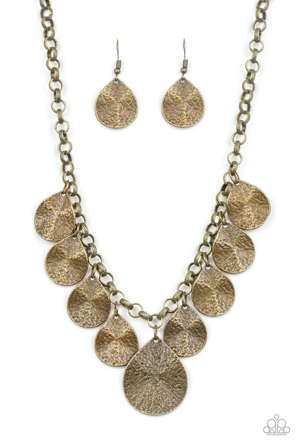 Paparazzi Accessories - Texture Storm - Brass Necklace - Bling by JessieK