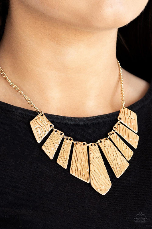 Paparazzi Accessories - Texture Tigress - Gold Necklace - Bling by JessieK