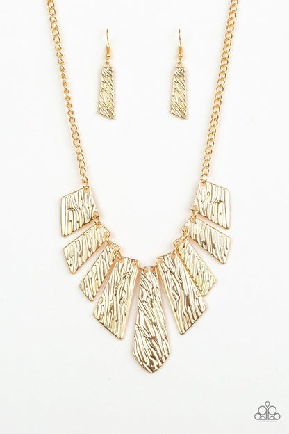 Paparazzi Accessories - Texture Tigress - Gold Necklace - Bling by JessieK