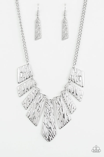 Paparazzi Accessories - Texture Tigress - Silver Necklace - Bling by JessieK