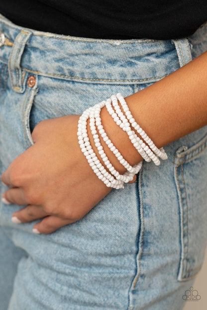 Paparazzi Accessories - Thank Me Layer - White Bracelet - Bling by JessieK