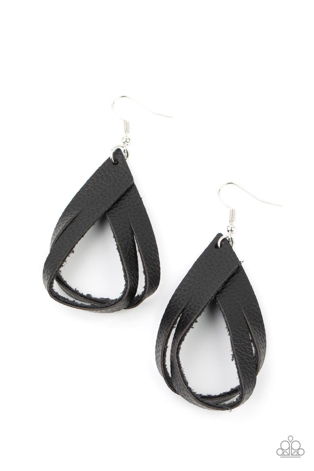 Paparazzi Accessories - Thats a Strap - Black Earrings - Bling by JessieK
