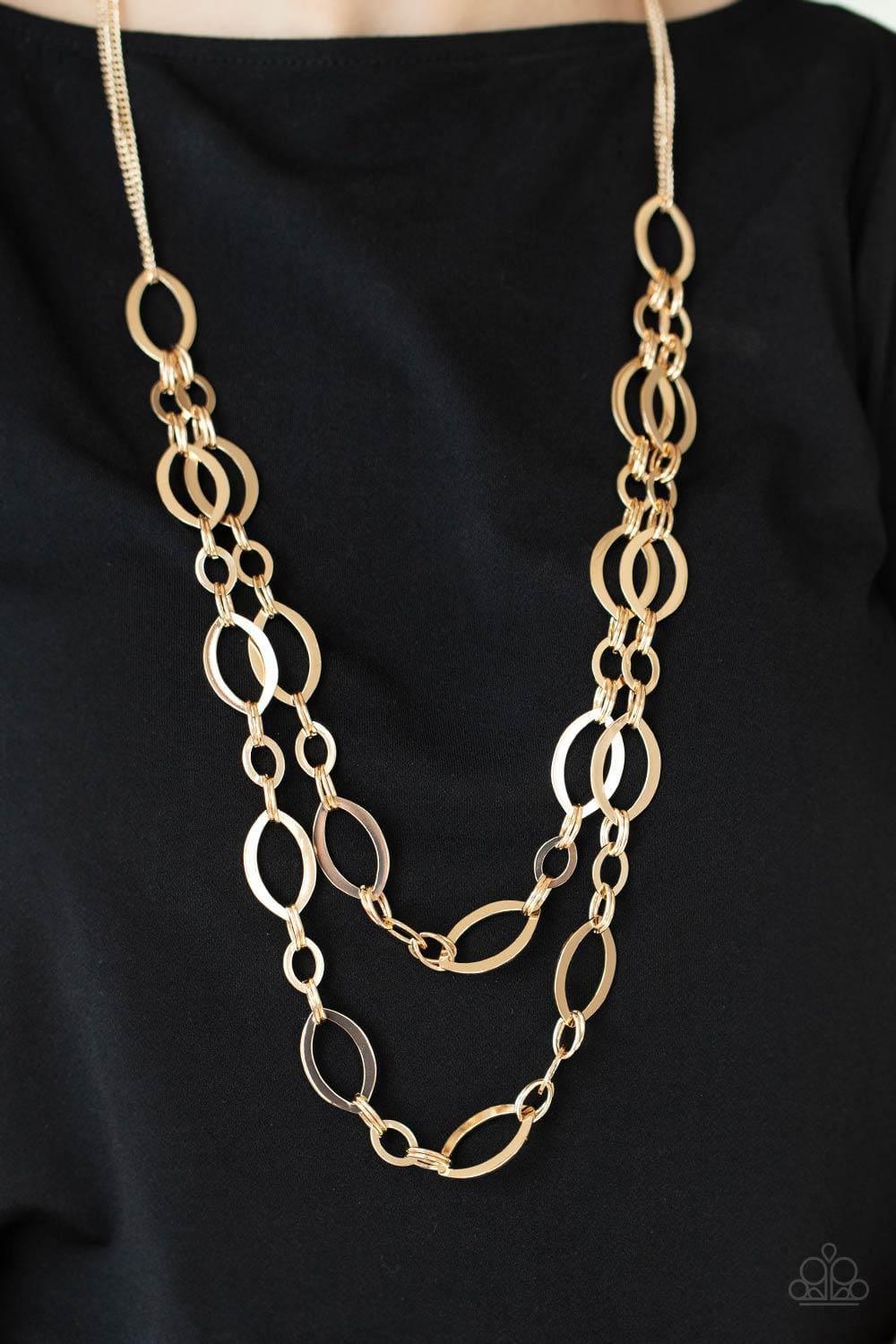 Paparazzi Accessories - The Oval-achiever - Gold Necklace - Bling by JessieK