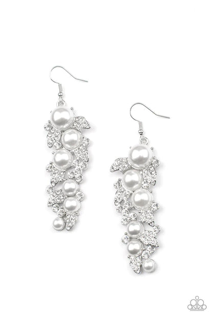 Paparazzi Accessories - The Party Has Arrived - White Earrings - Bling by JessieK