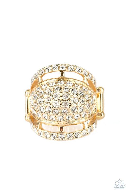 Paparazzi Accessories - The Seven-figure Itch - Gold Ring - Bling by JessieK