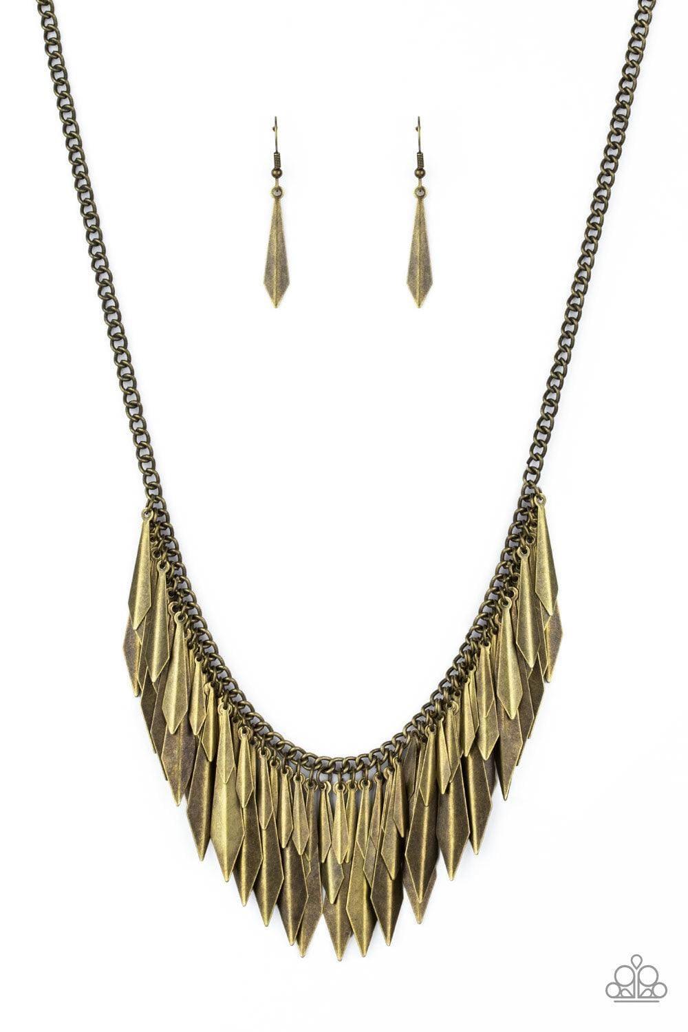 Paparazzi Accessories - The Thrill-seeker - Brass Necklace - Bling by JessieK