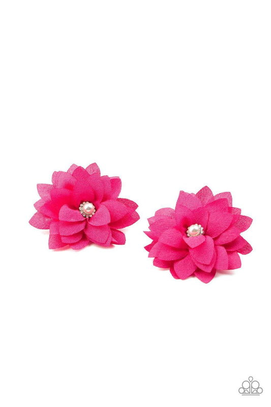 Paparazzi Accessories - Things That Go Bloom! - Pink Hair Clip - Bling by JessieK