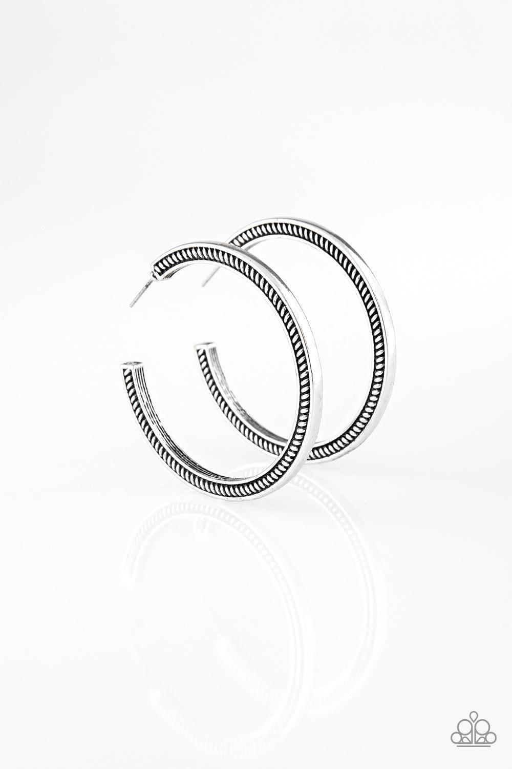 Paparazzi Accessories - This Is My Tribe - Silver Hoop Earrings - Bling by JessieK