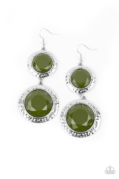 Paparazzi Accessories - Thrift Shop Stop - Green Earrings - Bling by JessieK