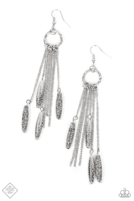 Paparazzi Accessories - Thrifty Tassel - Silver Earrings - Bling by JessieK