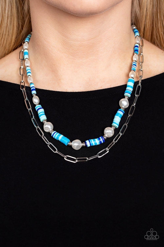 Paparazzi Accessories - Tidal Trendsetter - Blue Necklace - Bling by JessieK