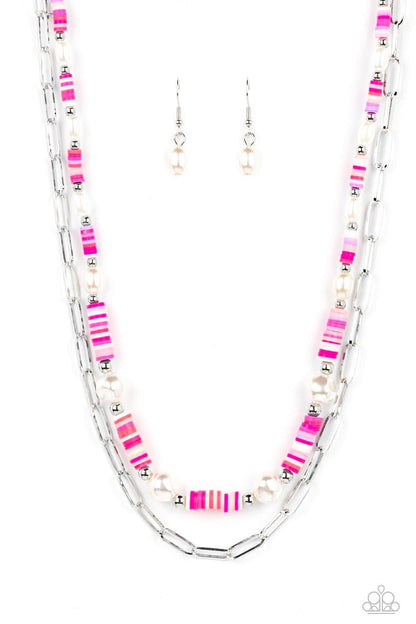 Paparazzi Accessories - Tidal Trendsetter - Pink Necklace - Bling by JessieK