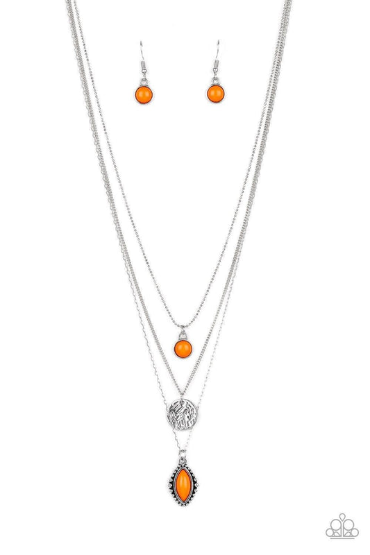 Paparazzi Accessories - Tide Drifter - Orange Dainty Necklace - Bling by JessieK