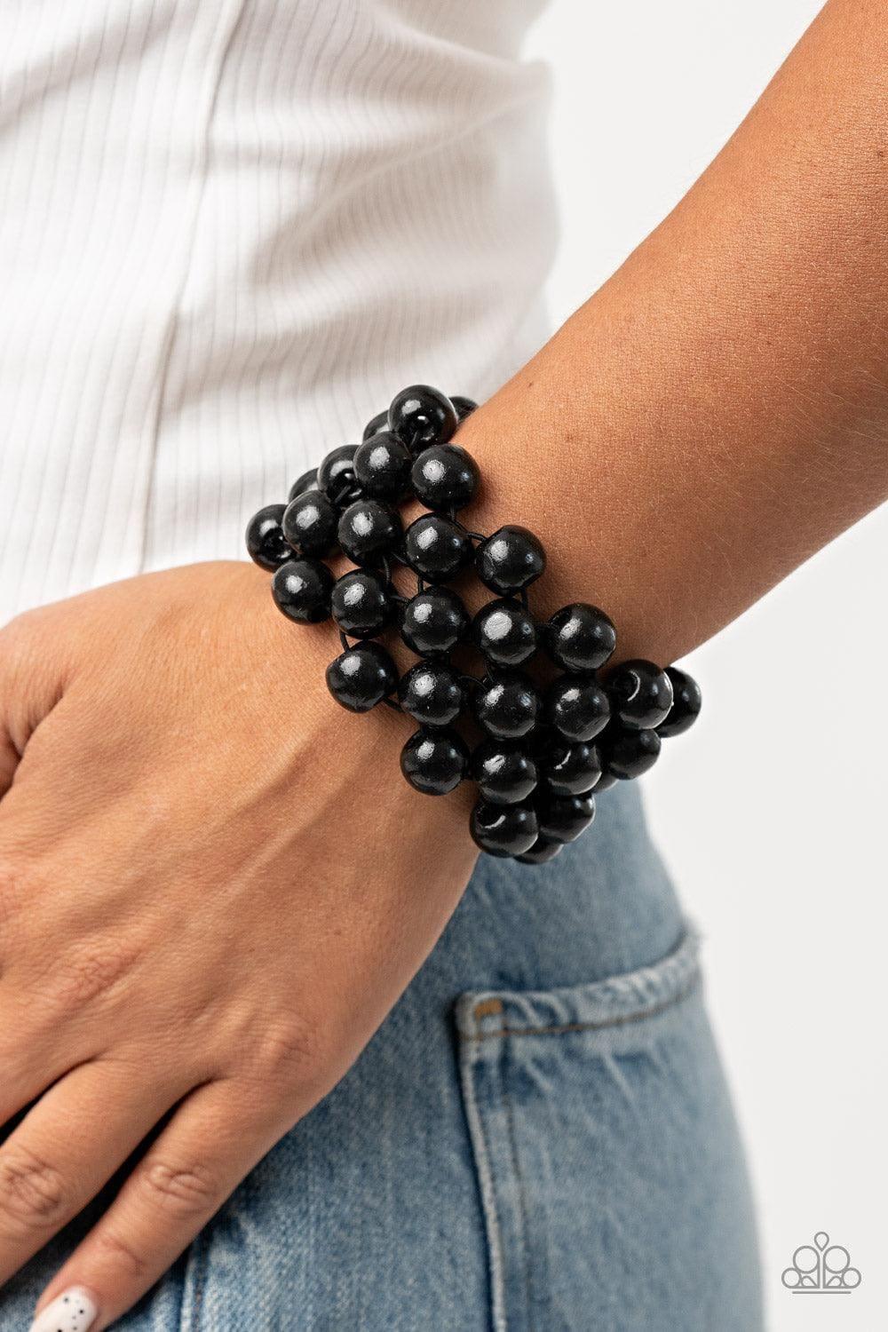 Paparazzi Accessories - Tiki Tropicana - Black Bracelet - Bling by JessieK