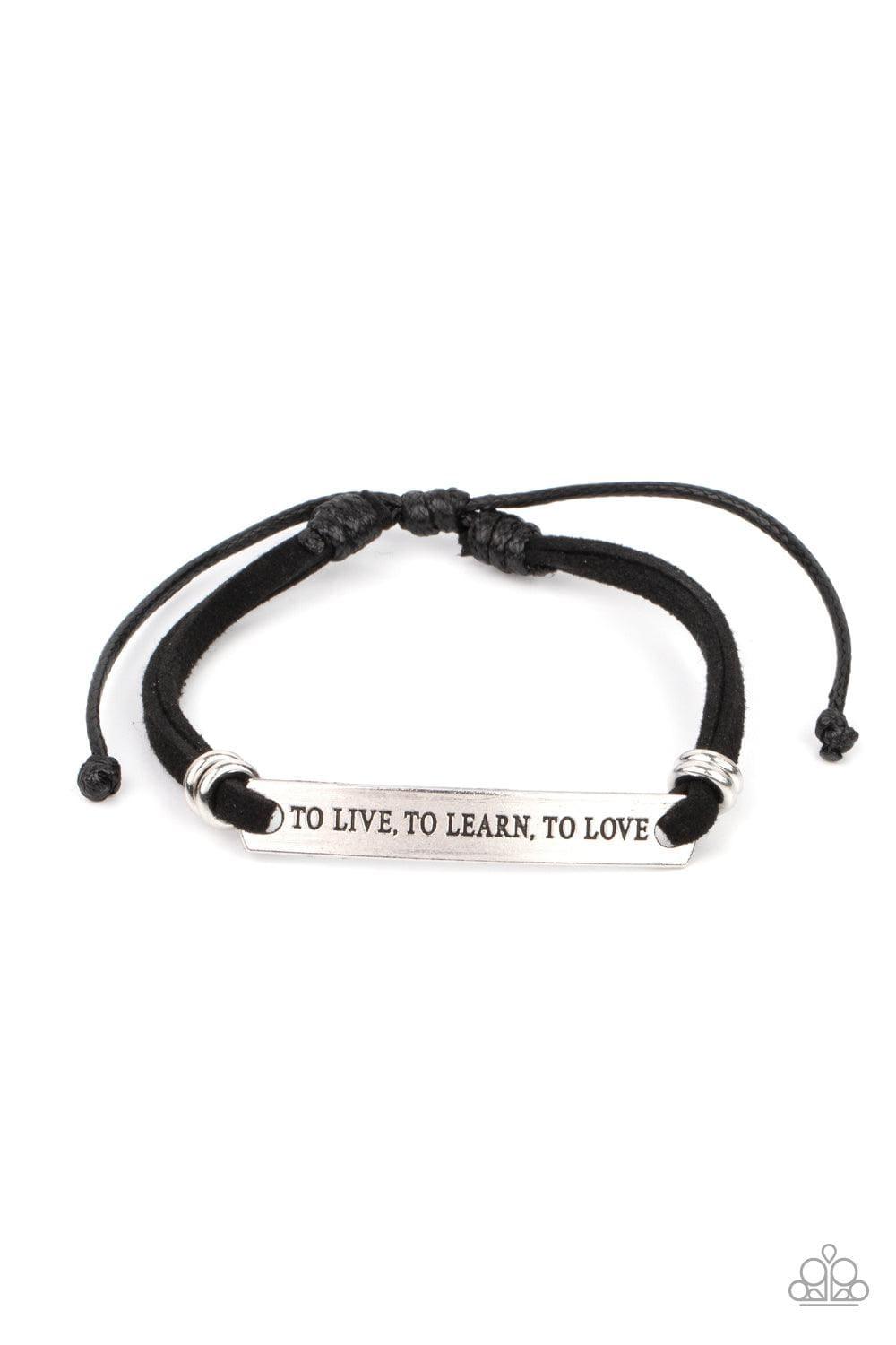 Paparazzi Accessories - To Live, To Learn, To Love - Black Urban Bracelet - Bling by JessieK
