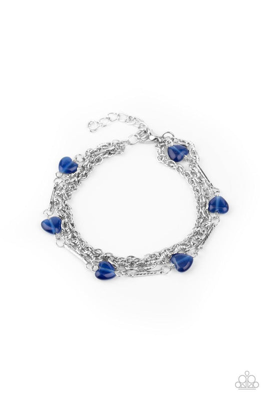 Paparazzi Accessories - To Love And Adore - Blue Bracelet - Bling by JessieK