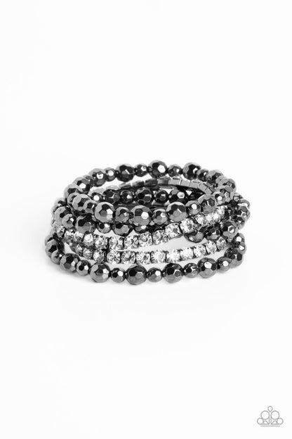 Paparazzi Accessories - Top Notch Twinkle - Black Bracelet - Bling by JessieK