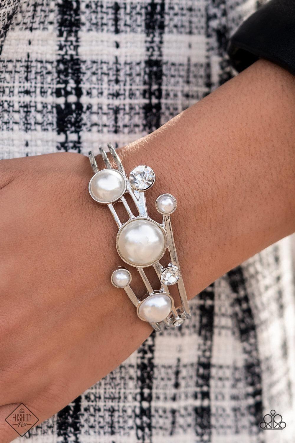 Paparazzi Accessories - Total Sail-out - White Bracelet - Bling by JessieK