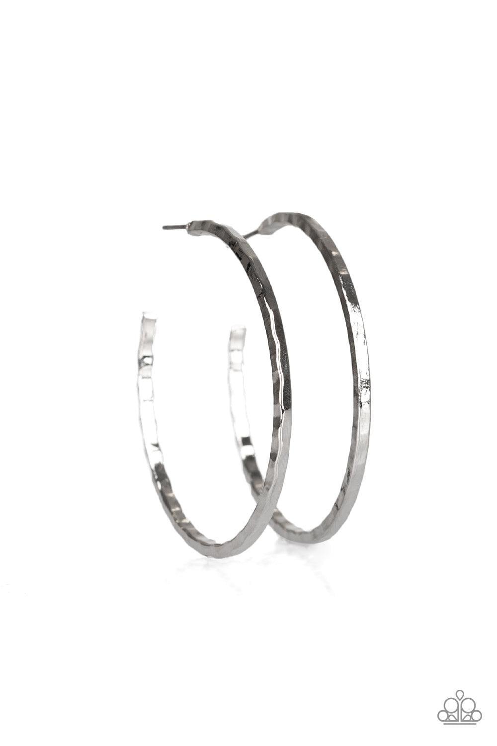 Paparazzi Accessories - Totally Throwback - Silver Hoop Earrings - Bling by JessieK