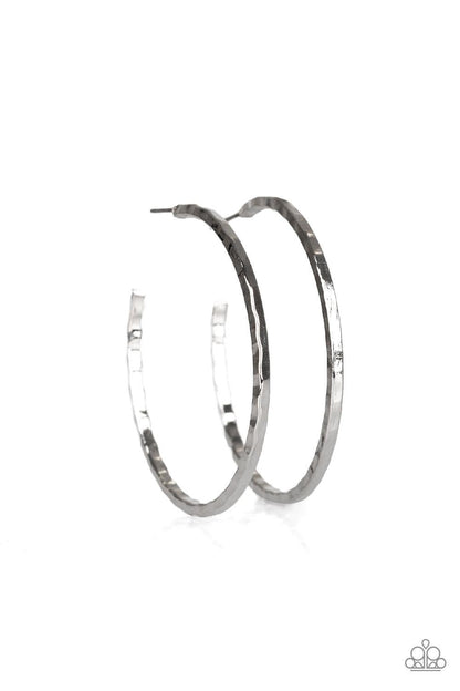 Paparazzi Accessories - Totally Throwback - Silver Hoop Earrings - Bling by JessieK