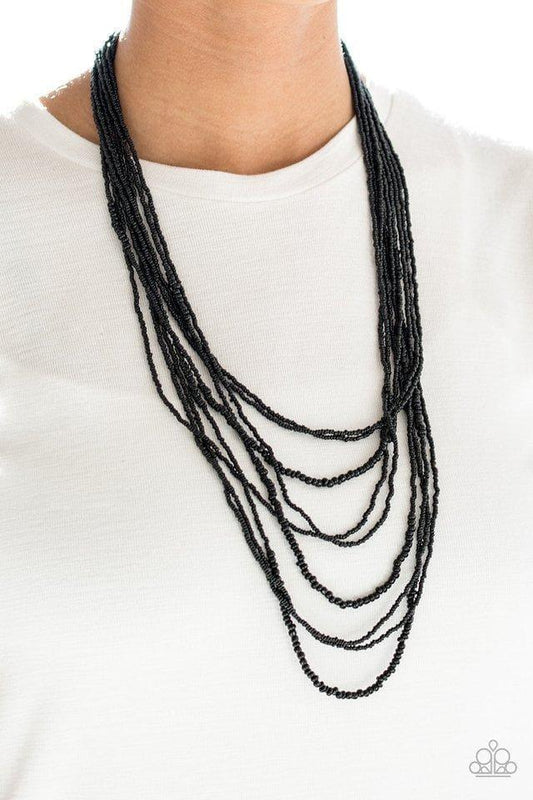 Paparazzi Accessories - Totally Tonga - Black Necklace - Bling by JessieK