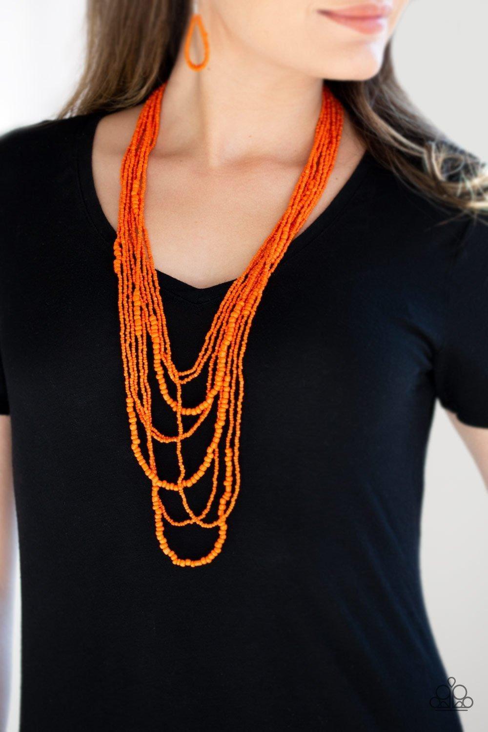 Paparazzi Accessories - Totally Tonga - Orange Necklace - Bling by JessieK