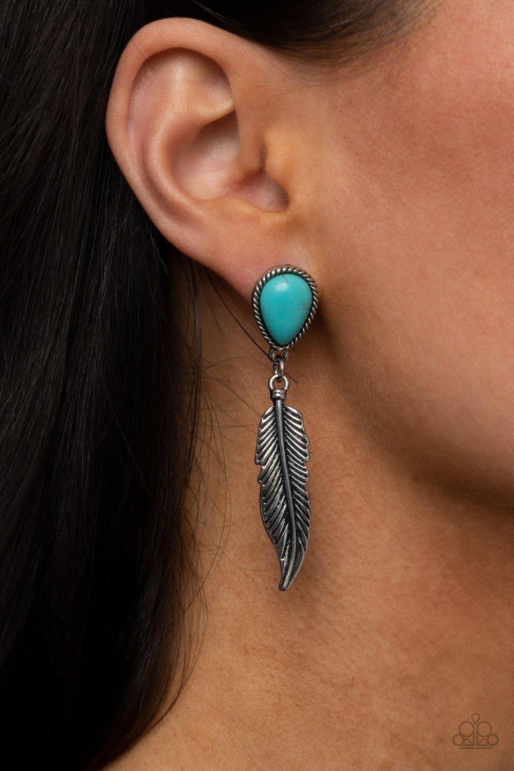 Paparazzi Accessories - Totally Tran-quill - Blue (turquoise) Earrings - Bling by JessieK
