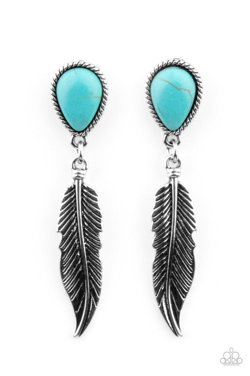 Paparazzi Accessories - Totally Tran-quill - Blue (turquoise) Earrings - Bling by JessieK