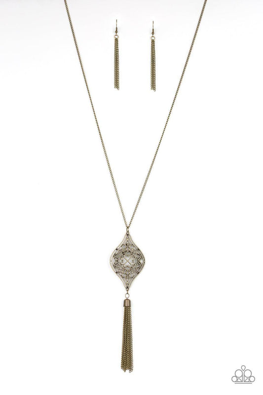 Paparazzi Accessories - Totally Worth The Tassel - Brass Necklace - Bling by JessieK