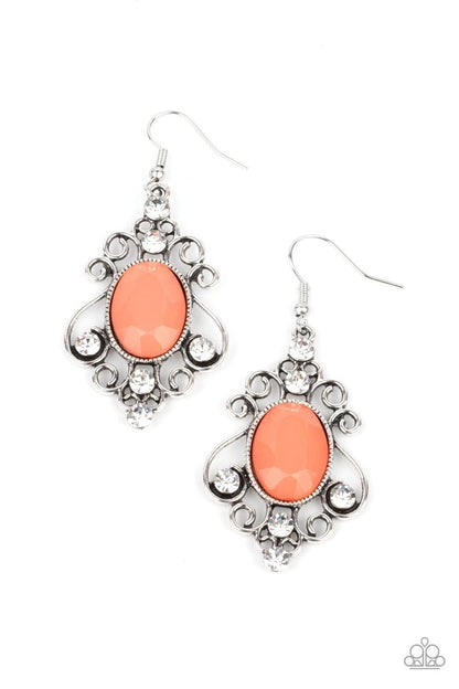Paparazzi Accessories - Tour De Fairytale - Orange (coral) Earrings - Bling by JessieK