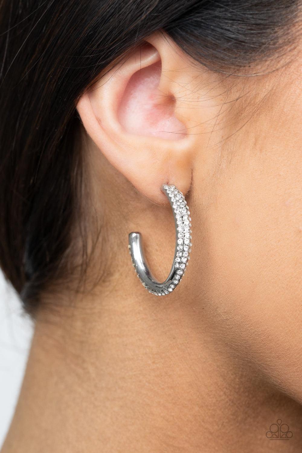 Paparazzi Accessories - Trail Of Twinkle - White Earring - Bling by JessieK