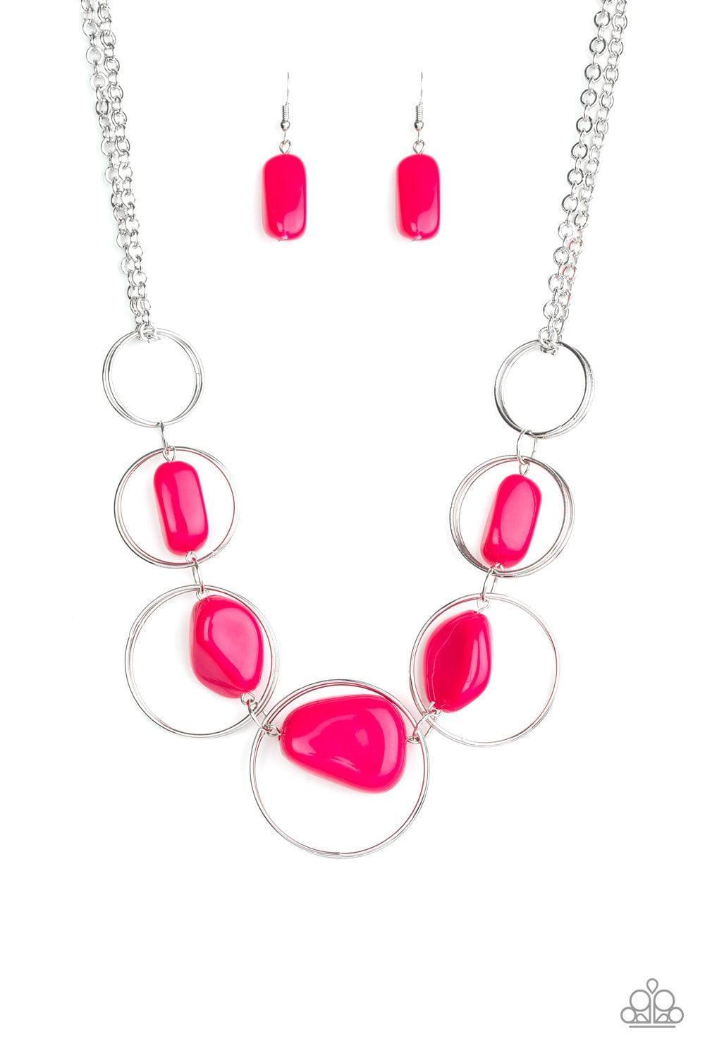 Paparazzi Accessories - Travel Log - Pink Necklace - Bling by JessieK