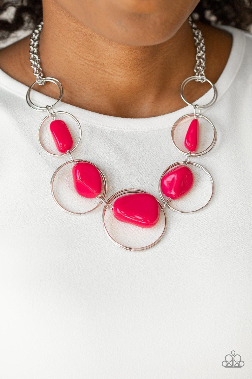 Paparazzi Accessories - Travel Log - Pink Necklace - Bling by JessieK
