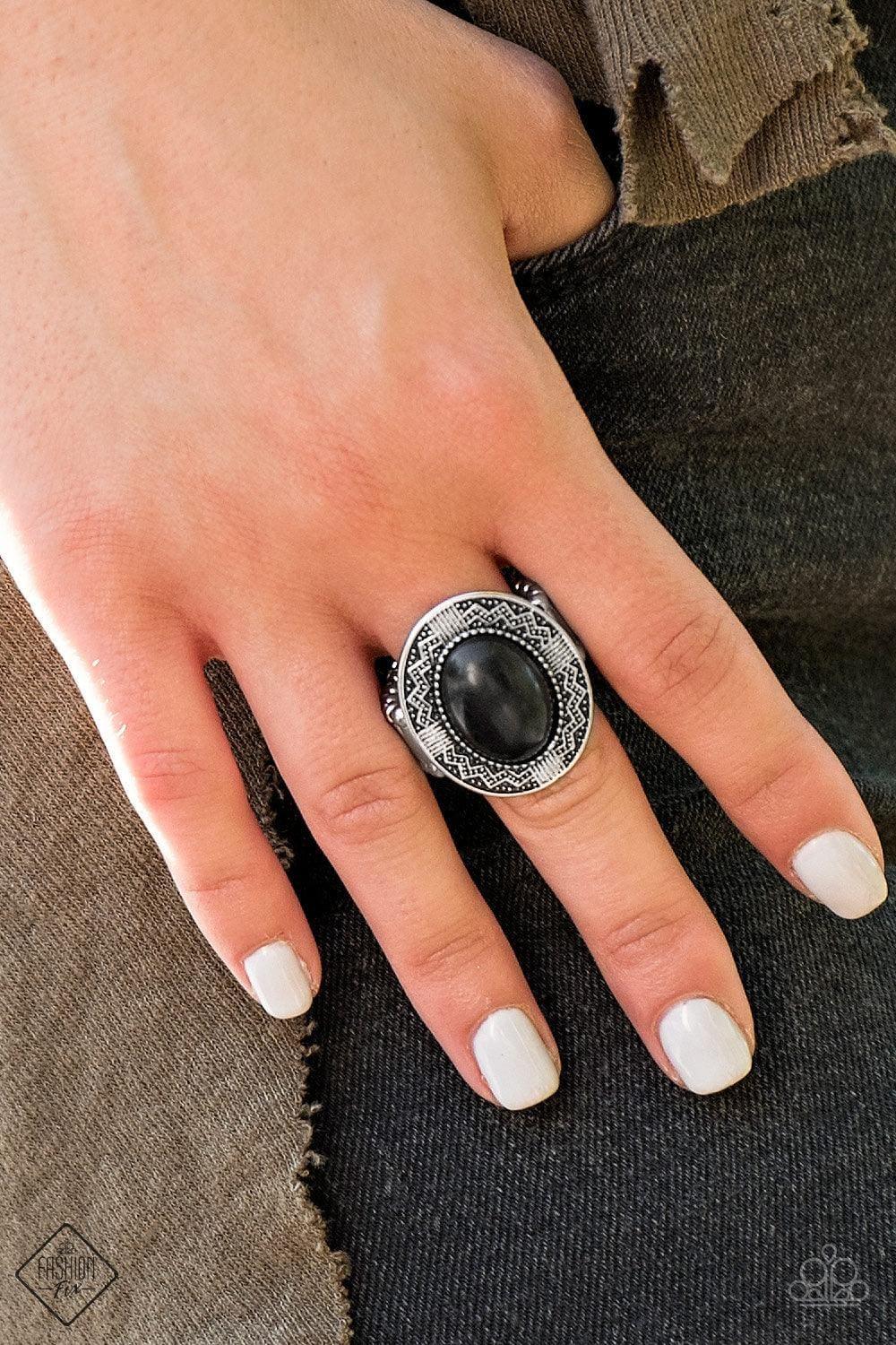 Paparazzi Accessories - Tribe Trend - Black Ring - Bling by JessieK