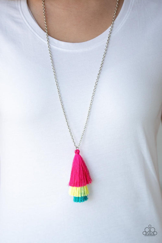 Paparazzi Accessories - Triple The Tassel - Multicolor Necklace - Bling by JessieK