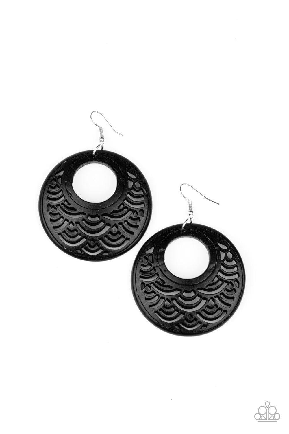 Paparazzi Accessories - Tropical Canopy - Black Earrings - Bling by JessieK