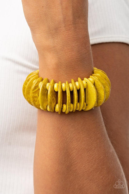 Paparazzi Accessories - Tropical Tiki Bar - Yellow Bracelet - Bling by JessieK