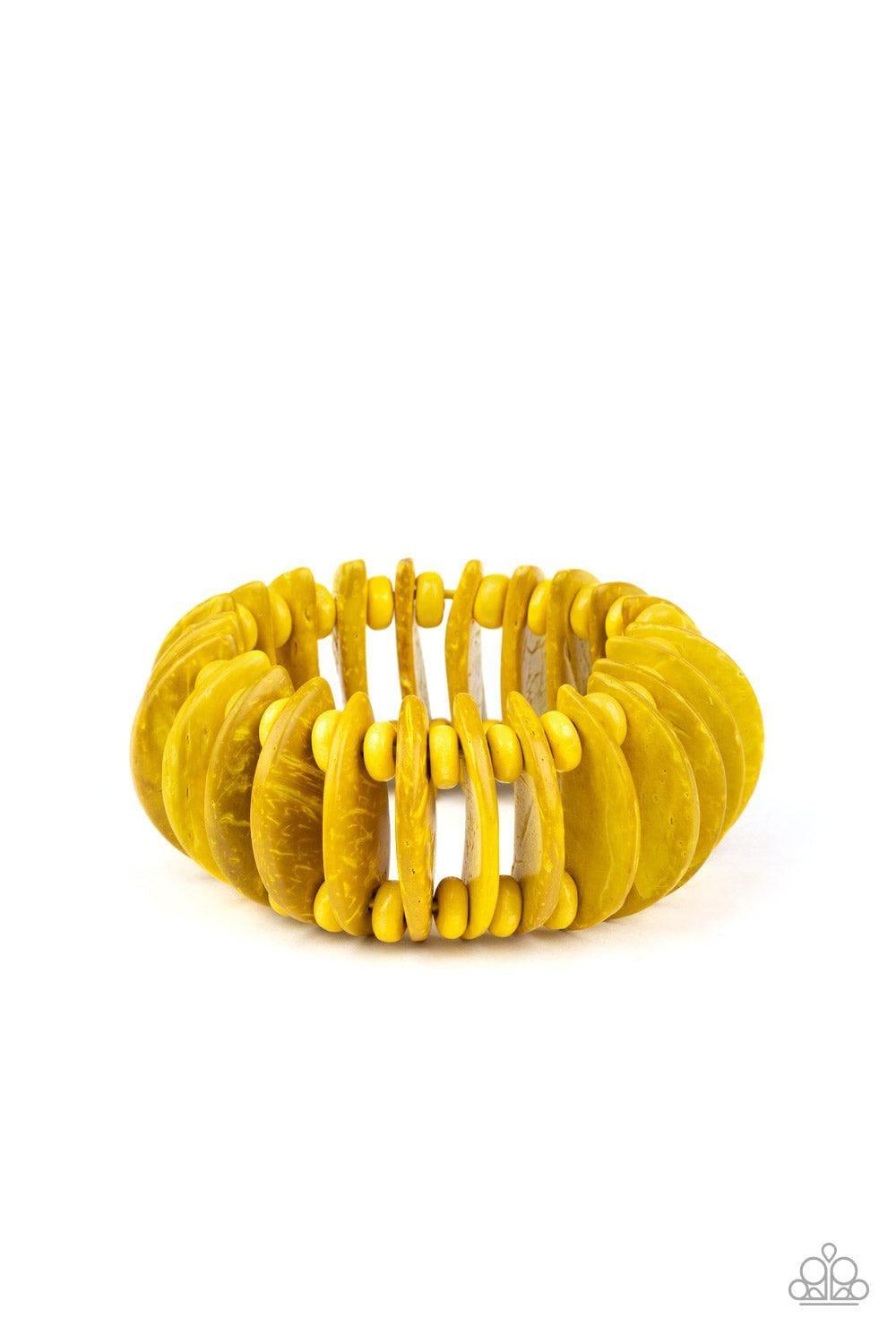 Paparazzi Accessories - Tropical Tiki Bar - Yellow Bracelet - Bling by JessieK