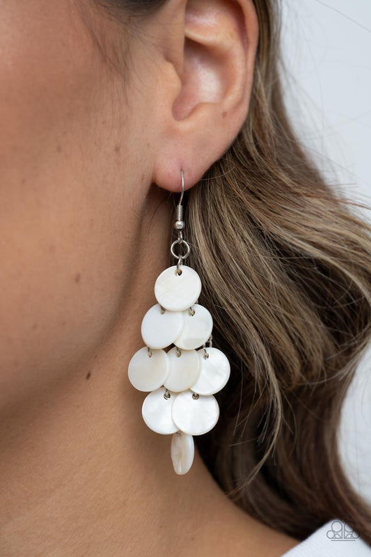 Paparazzi Accessories - Tropical Tryst - White Earrings - Bling by JessieK
