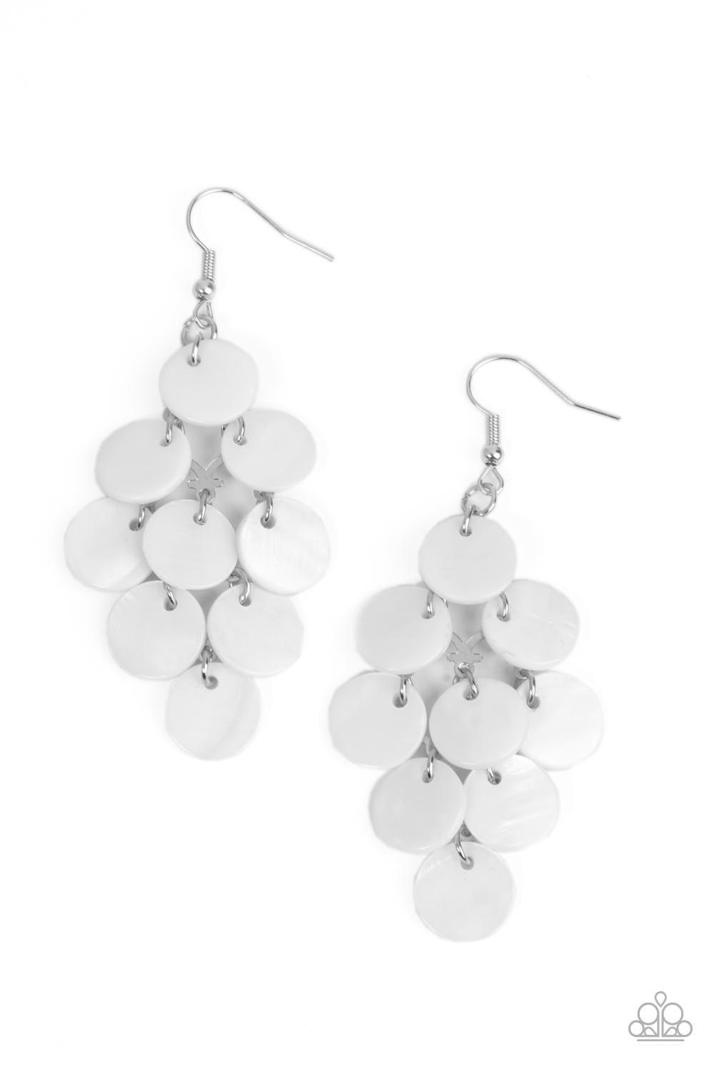 Paparazzi Accessories - Tropical Tryst - White Earrings - Bling by JessieK