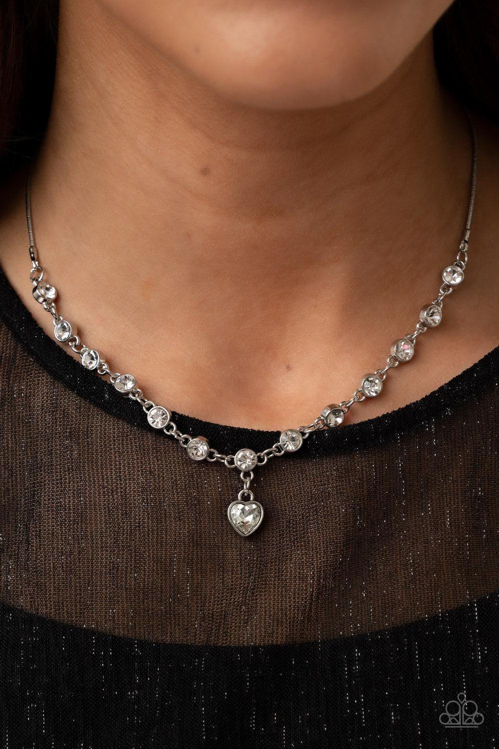 Paparazzi Accessories - True Love Trinket - White Necklace - Bling by JessieK